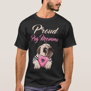 Camiseta Orgulhosa Mãe Pug Ajuste Relaxado 687