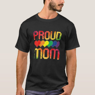 Camiseta Orgulhosa Mãe Queer LGBTQ Bandeira Arco-íris do Mê