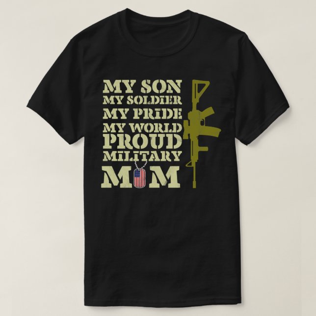 Camiseta Orgulhosa Mama Militar Presente (Frente do Design)