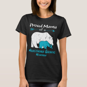 Camiseta Orgulhosa Mamãe Urso Conscientização da Miastenia