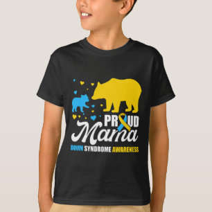 Camiseta Orgulhosa Mamãe Urso Conscientização sobre a Síndr