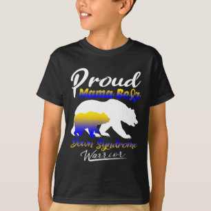 Camiseta Orgulhosa Mamãe Urso Guerreira da Síndrome de Down