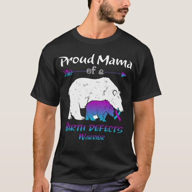 Camiseta Orgulhosa Mamãe Ursoa Conscientização sobre defeit (Frente)
