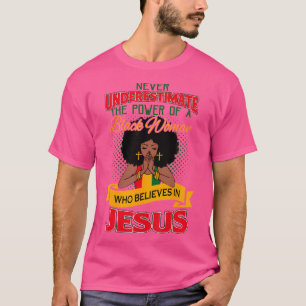 Camiseta Orgulhosa Melanina Negra Americana Acredita em Deu