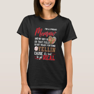 Camiseta Orgulhosa Memaw de Beisebol Família Combinando Bei