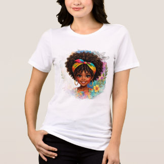 Camiseta Orgulhosa Menina Afro | Arte de Diversidade e Amor