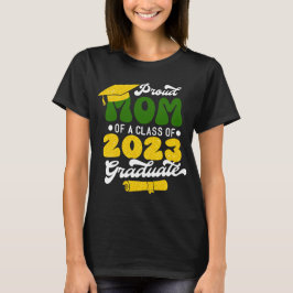 Camiseta Orgulhosa MOM de uma classe de brilho Dourado do F