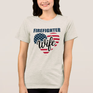 Camiseta Orgulhosa Mulher Bombeiro Tee Honra A Força Dela