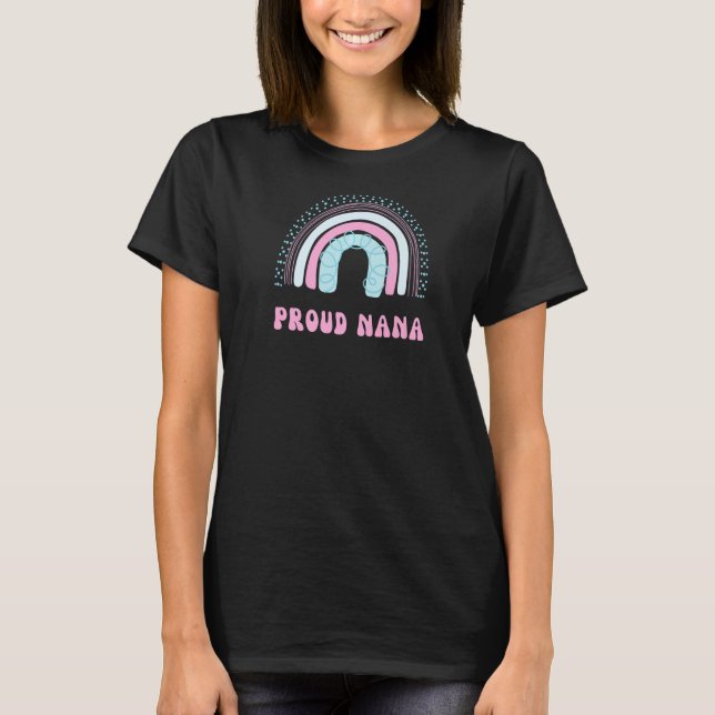 Camiseta Orgulhosa Nana Avó Trans Transexual LGBTQ LGTB Ra (Frente)
