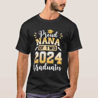 Camiseta Orgulhosa Nana De Dois Formandos 2024 Classe De Ma