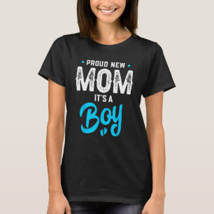 Camiseta Orgulhosa Nova Mãe Mulheres É um Menino Promovida 