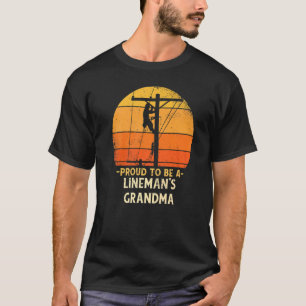 Camiseta Orgulhosa por Ser Avó de Lineman Cabo Elétrico Ele