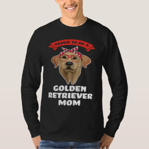 Camiseta orgulhosa por ser uma mãe de golden retriever gold
