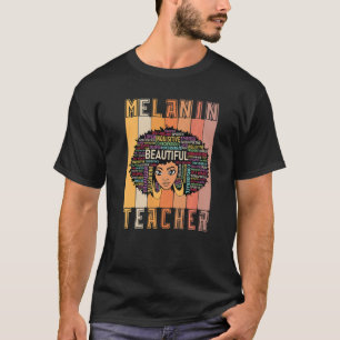 Camiseta Orgulhosa Professora Afro Queen Linda Melani