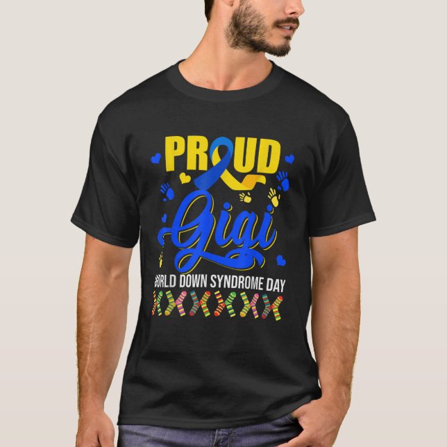 Camiseta Orgulhosa Síndrome de Gigi para Baixo Sindroma de  (Frente)