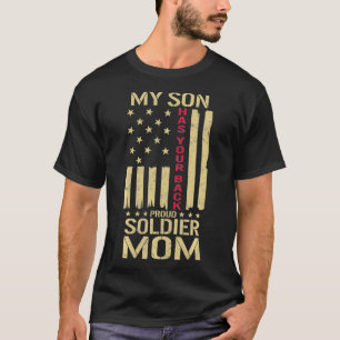 Camiseta Orgulhosa Soldado Mãe Meu Filho Tem Sua Parte De T