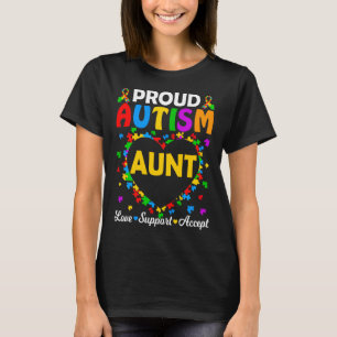 Camiseta Orgulhosa tia Autismo Apoio Autismo Sensibilização