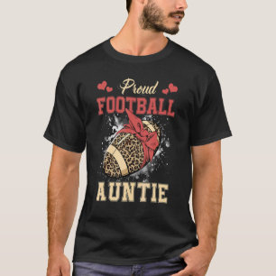 Camiseta Orgulhosa Tia de Futebol Mulheres Jogo Leopardo Jo