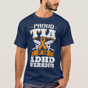 Camiseta Orgulhosa Tia de Um Défice de Atenção do Guerreiro