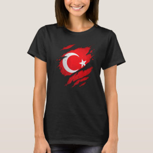 Camiseta Orgulhosa Torn Turca Arruinou Bandeira Turca