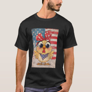 Camiseta Orgulhosamente Americana Galinha Fofa e Americana