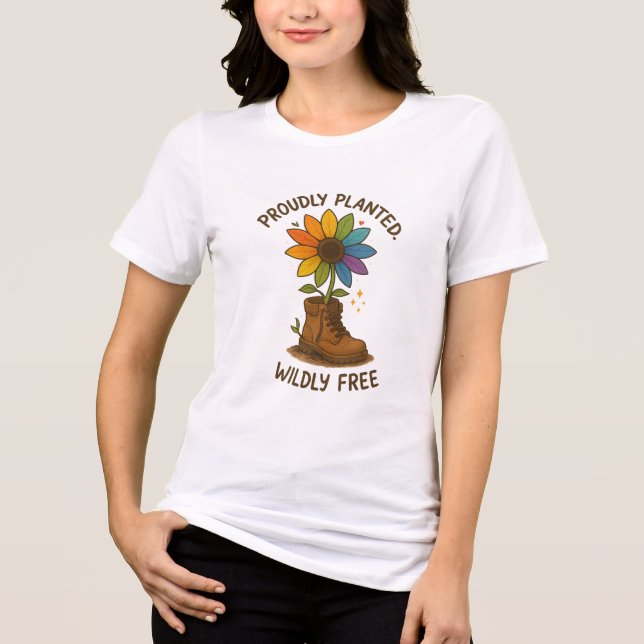 Camiseta Orgulhosamente Plantado. Livre. (Frente)