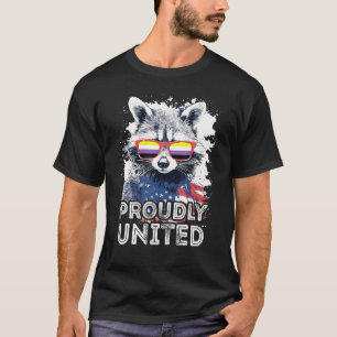 Camiseta Orgulhosamente Unidos Bandeira de Óculos de Sol N