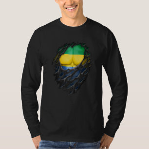Camiseta Orgulhosas Raízes Gabonesas Patrimônio Rasgado Gab