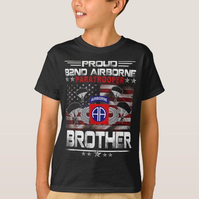 Camiseta Orgulhoso 82º Avião Paratrooper Irmão Americano Fl (Frente)