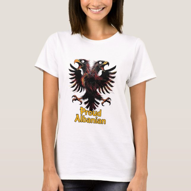Camiseta Orgulhoso albanês (Frente)