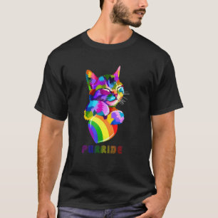 Camiseta Orgulhoso Amante de Gatos Orgulho Colorido LGBT Ar