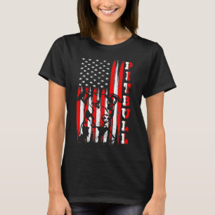 Camiseta Orgulhoso americano Pitbull Terrier Flag Pai Engra