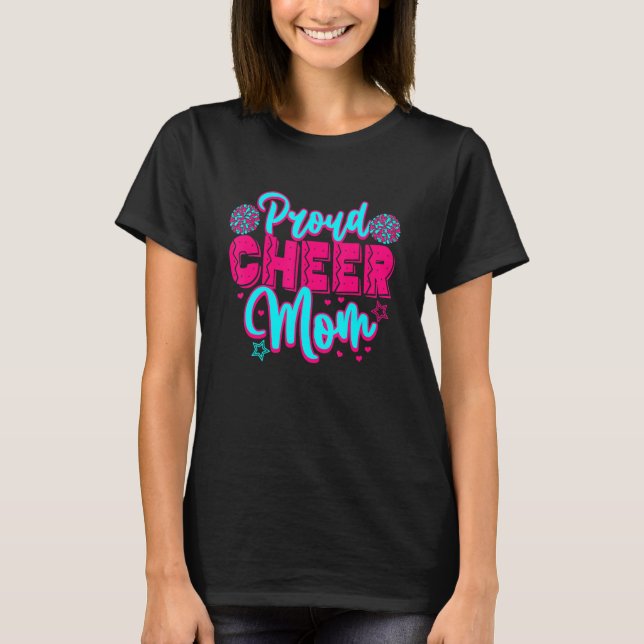 Camiseta Orgulhoso anime a mamãe Cheerhead (Frente)