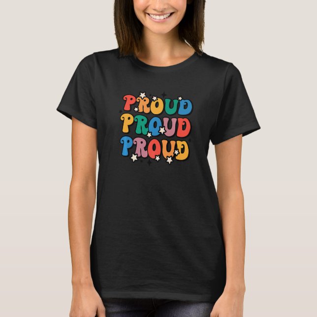Camiseta Orgulhoso Arco-íris Retro Bandeira Lgbt Gay Lésbic (Frente)