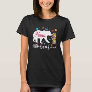 Camiseta Orgulhoso Autismo Nana Urso Puzzle Dia de Conscien