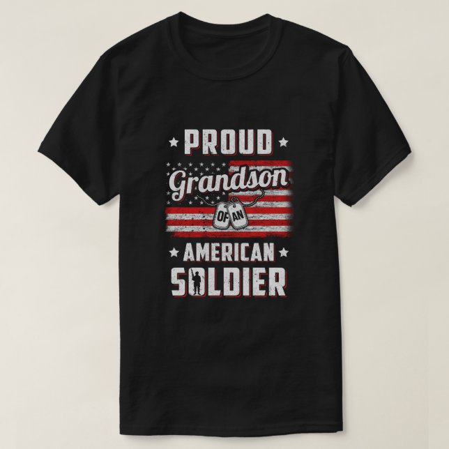 Camiseta Orgulhoso Avô Do Exército Soldado Papa Veterano (Frente do Design)