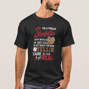 Camiseta Orgulhoso Baseball Stepdad Baseball Matando Famíli