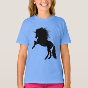 Camiseta Orgulhoso Black Unicorn Silhouette Fantasy Animal,