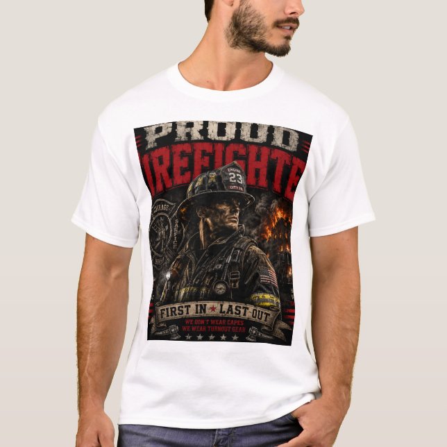 Camiseta Orgulhoso Bombeiro – Presente para Bombei (Frente)