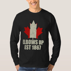 Camiseta Orgulhoso canadense forte do Canadá faz cotovelos 