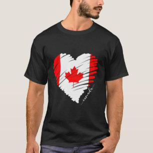 Camiseta Orgulhoso canadense Tee White Maple Leaf Red Canad