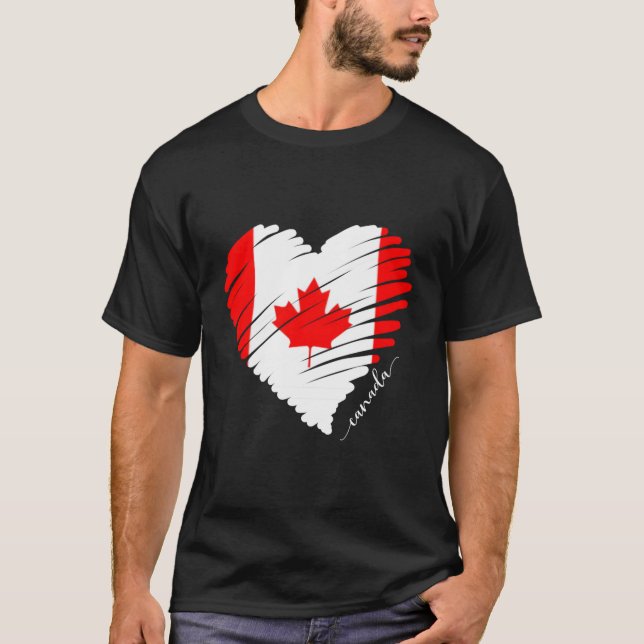 Camiseta Orgulhoso canadense Tee White Maple Leaf Red Canad (Frente)