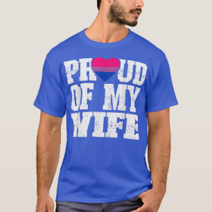 Camiseta Orgulhoso da minha esposa bandeira bissexual anive