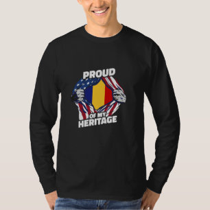 Camiseta Orgulhoso da Minha Herança - Americano Romeno Patr