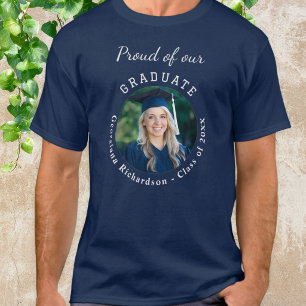 Camiseta Orgulhoso de Nossa Foto de Graduado Graduação Text