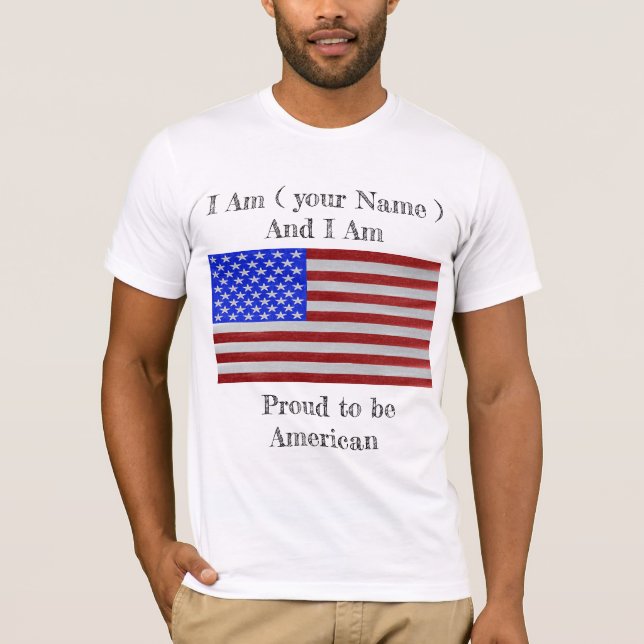Camiseta Orgulhoso de ser americano ao seu estilo (Frente)