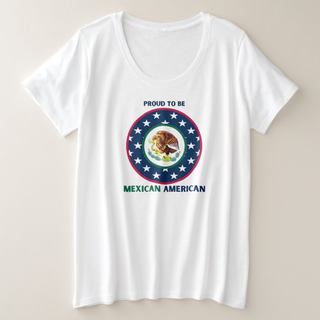 CAMISETA ORGULHOSO DE SER AMERICANO MEXICANO (Frente do Design)