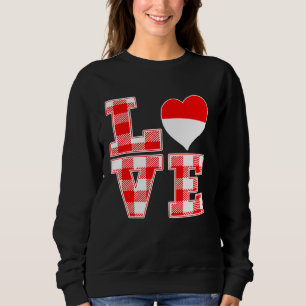 Camiseta Orgulhoso de ser indonésio Eu adoro a Indonésia Fl