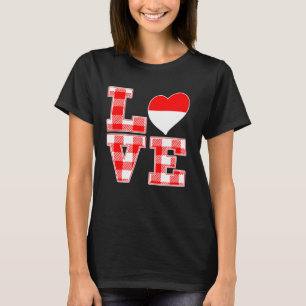 Camiseta Orgulhoso de ser indonésio Eu adoro a Indonésia Fl