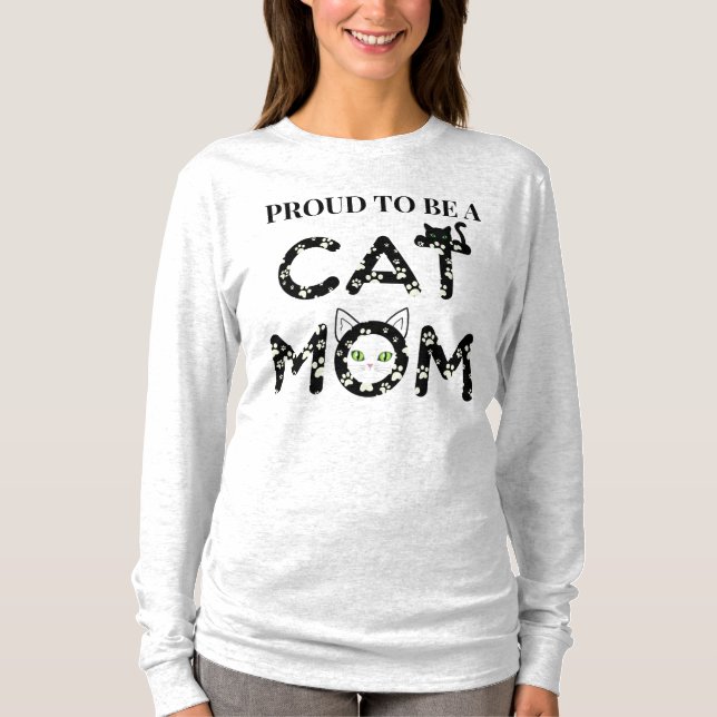 Camiseta Orgulhoso de ser mãe de gato (Frente)